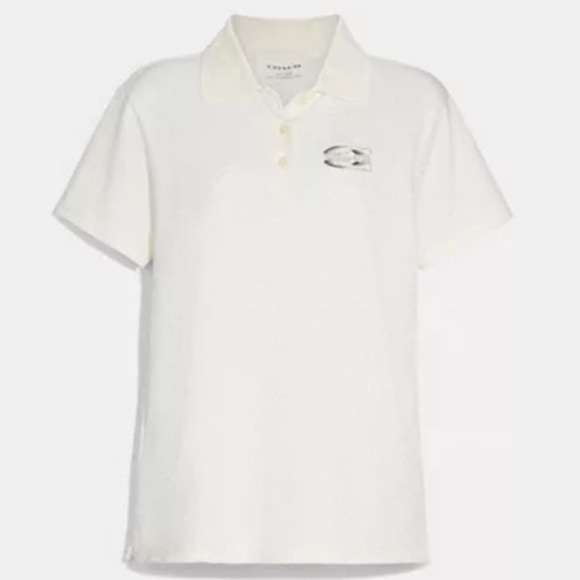 NWT COACH Solid Gradient Pique Polo Cotton Shirt Size US XL New With Tag - Picture 2 of 6